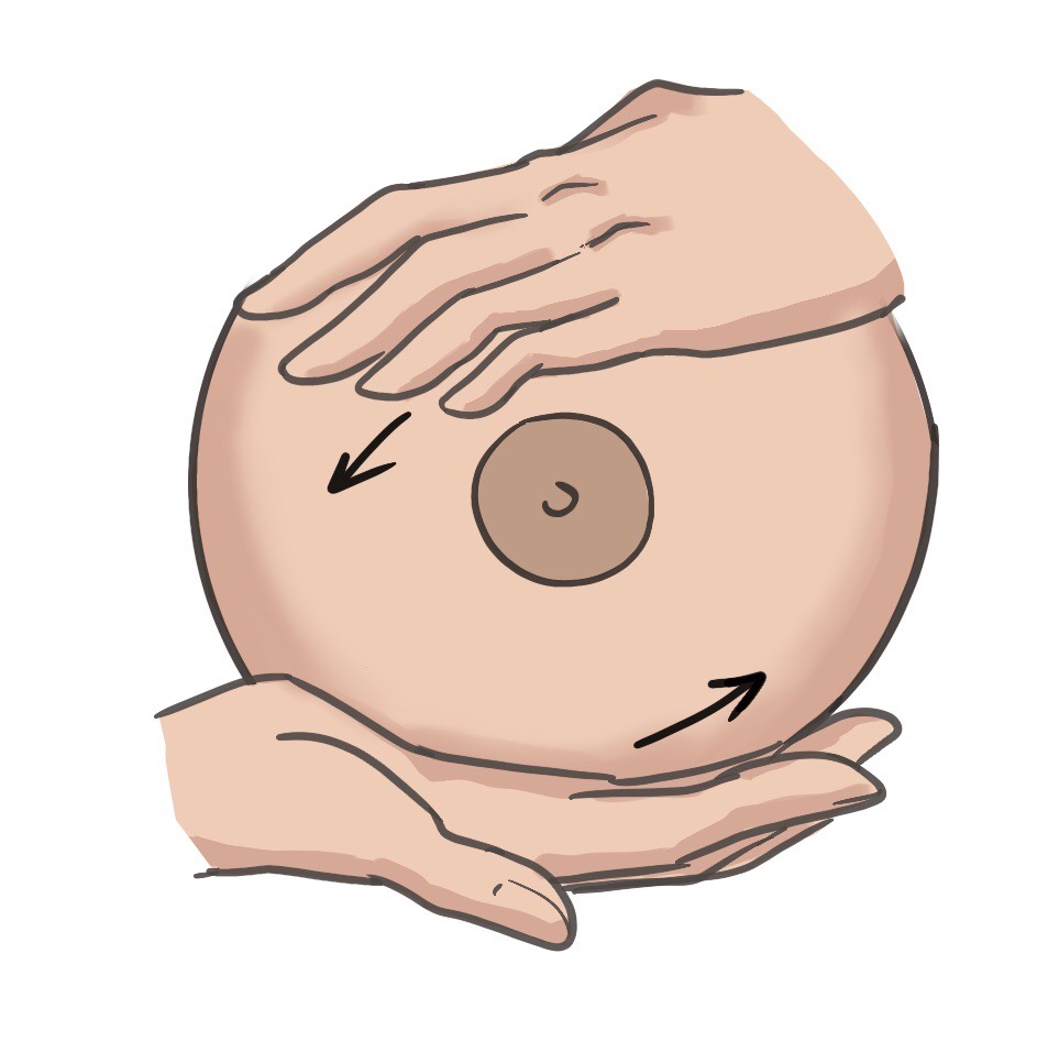 5 ท่านวด แก้ท่อน้ำนมอุดตันด้วยตัวเอง 3 นวดเต้านม1