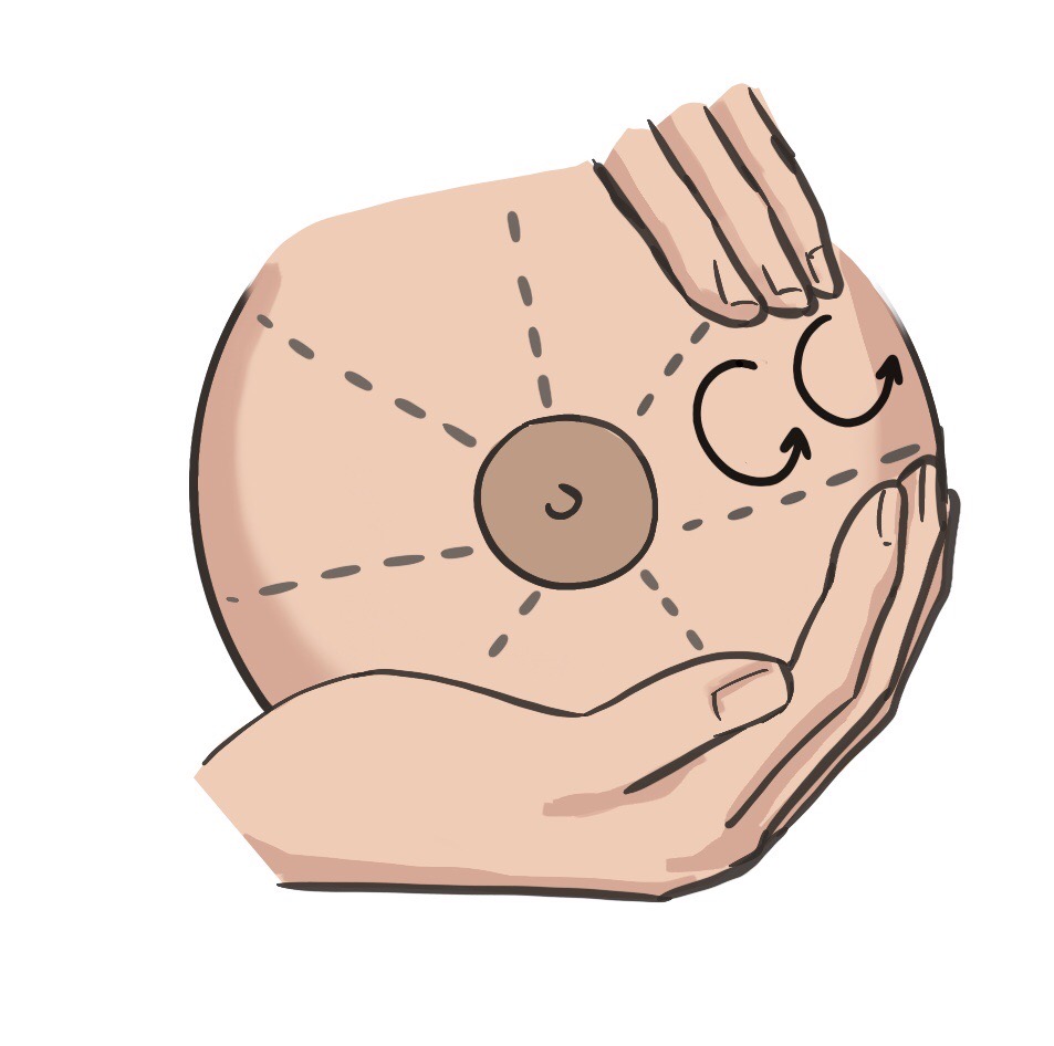 5 ท่านวด แก้ท่อน้ำนมอุดตันด้วยตัวเอง 4 นวดเต้านม2